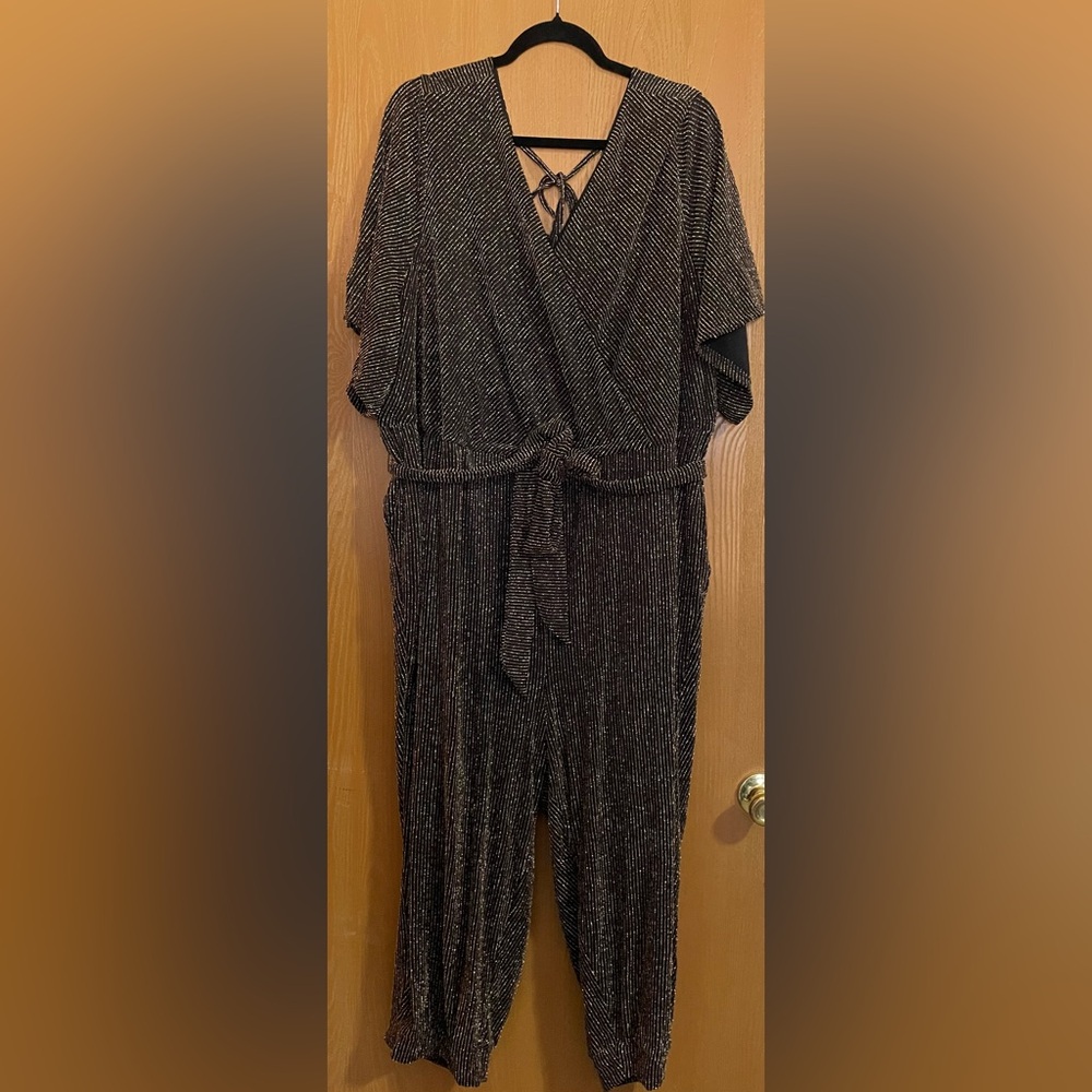 Gold and black striped jumpsuit plus size 5X Torrid